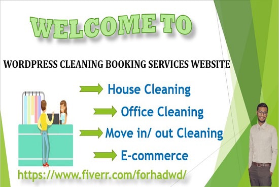 I will build up wordpress cleaning booking services website