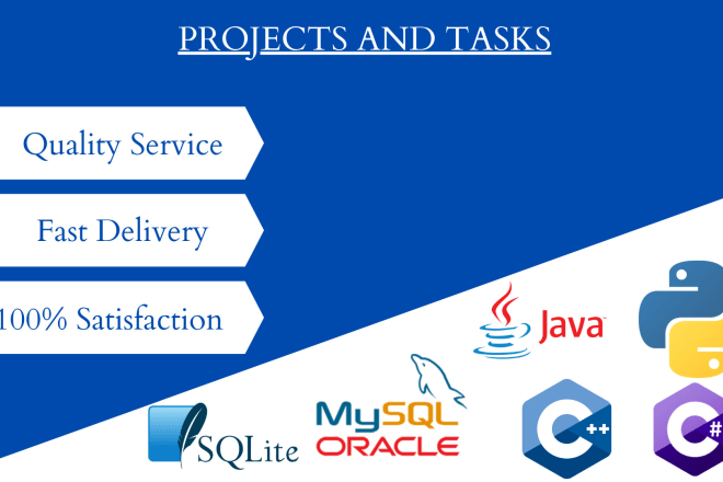 I will code your cpp c sharp python java programming sql database design projects tasks