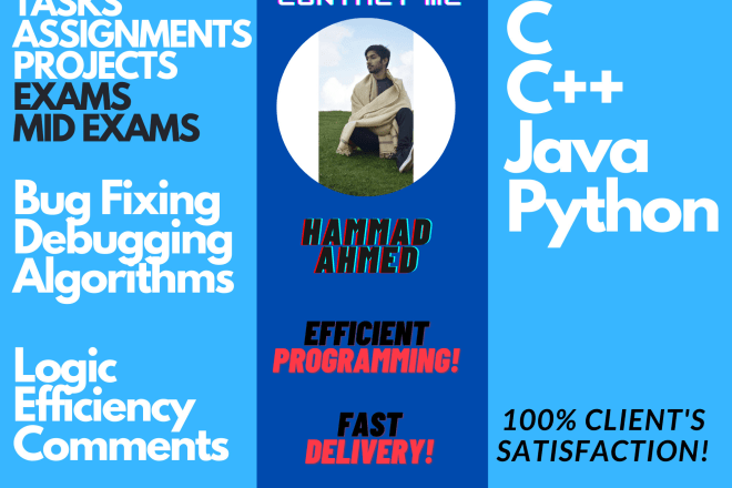 I will complete your codes of c, cpp programming exam, python, java