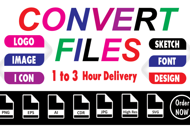 I will convert any file logo sketch artwork design to vector format in 3 hrs