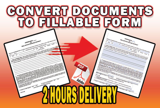 I will convert document to fillable PDF form in 2hrs