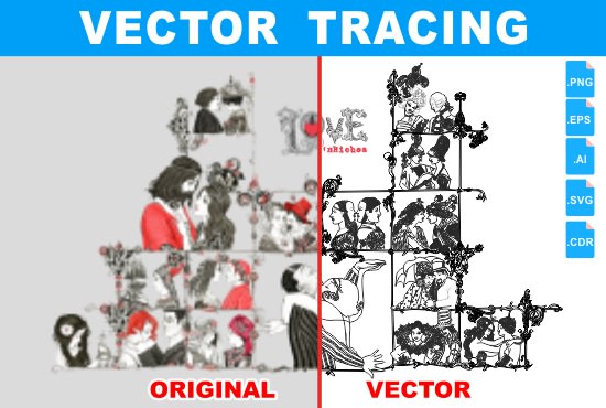 I will convert jpg to vector png,image tracing,vectorize,redraw logo to ai