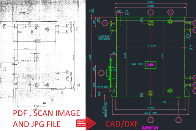 I will convert PDF and other types of file to the cad dwg file on scale