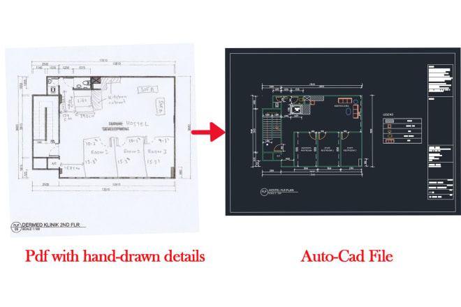 I will convert pdf, sketch or image drawing to autocad drawings