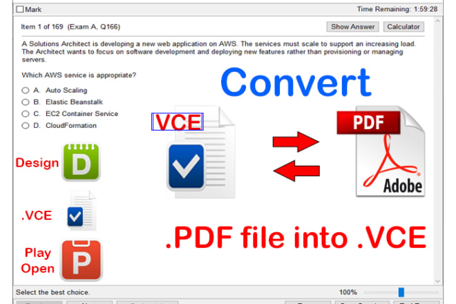 I will convert PDF to vce or vce to pdf