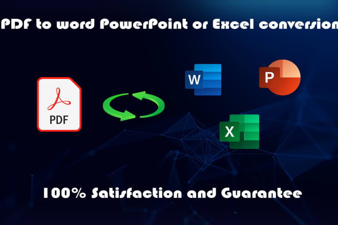 I will convert PDF to word and scanned files to word or excel