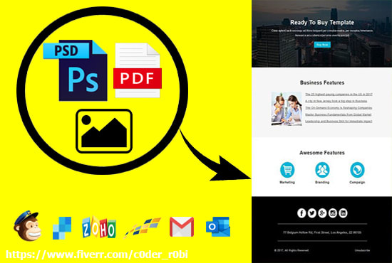 I will convert psd, pdf, image to email template or newsletter