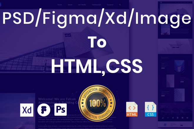 I will convert psd to html,css with responsive design