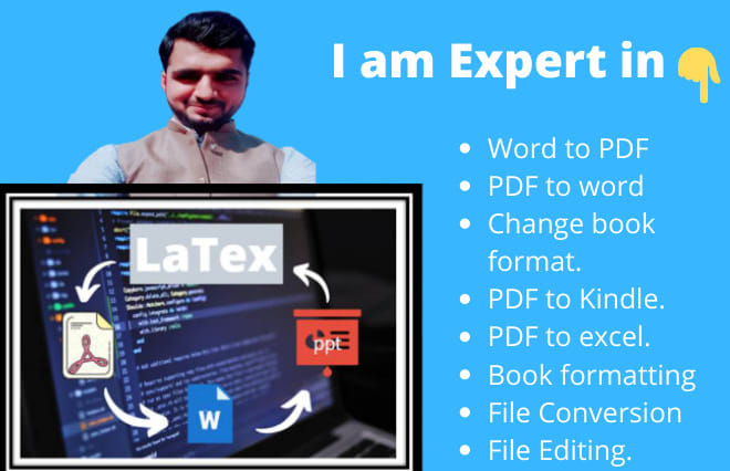 I will convert word, pdf, kindle document in latex