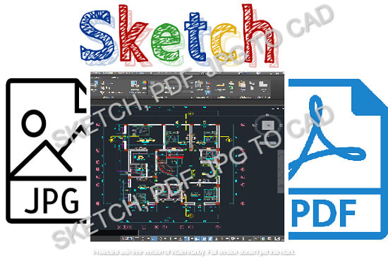 I will convert your PDF or jpg into dwg or dxf