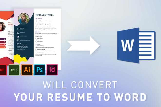 I will convert your resume to microsoft word