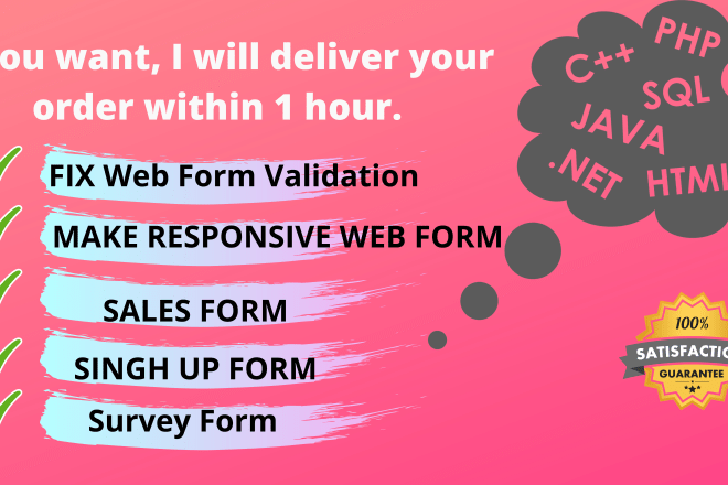 I will creat responsive web form, contact form PHP and HTML form