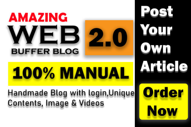 I will create 10 super web 2 0 blogs with login details