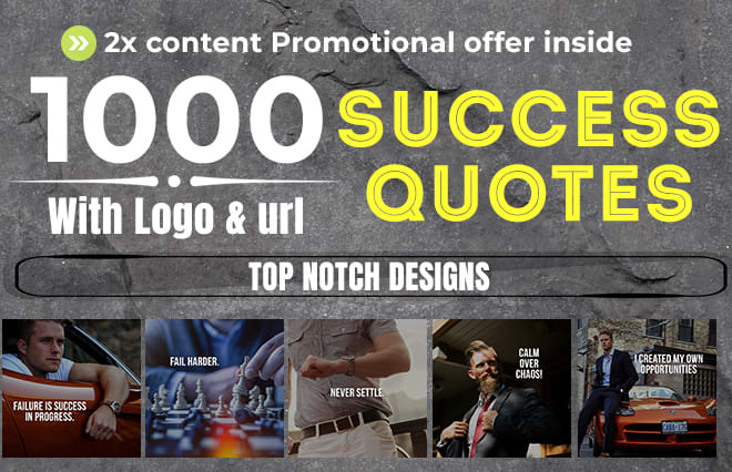 I will create 1000 motivational success quotes with logo for instagram