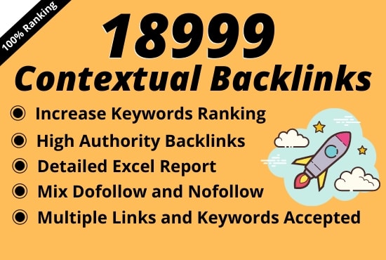 I will create 18999 tiered contextual SEO backlinks