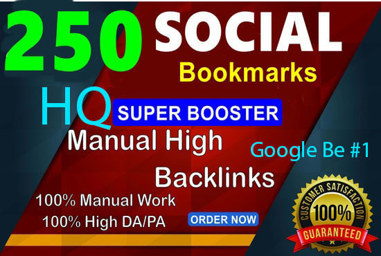 I will create 250 bookmark backlink for your website ranking no1