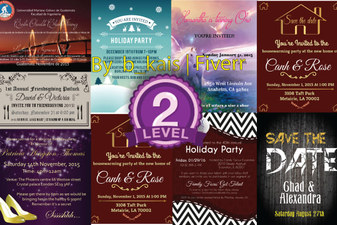 I will create a beautiful holiday party invitation in 24 hours