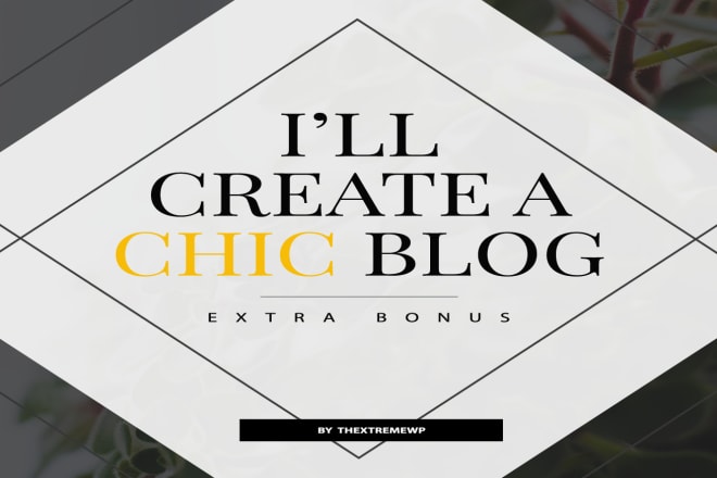 I will create a chic wordpress blog