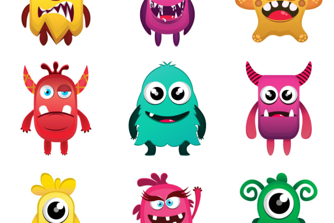 I will create a cute vector illustration monsters design