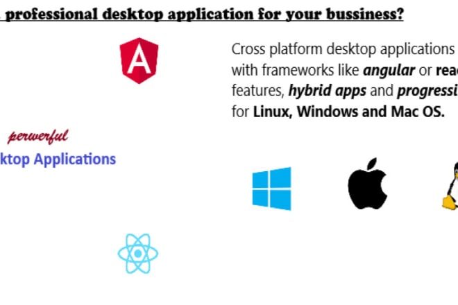 I will create a desktop application with electron and angular or react