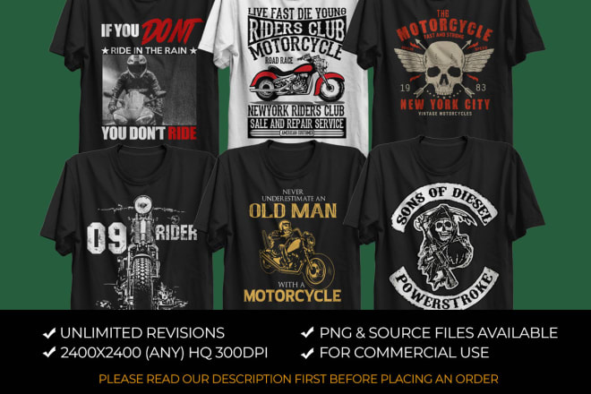 I will create a motorcycle car tshirt design 4 your merch by amazon