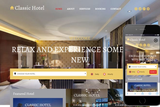 I will create a premium hotel website