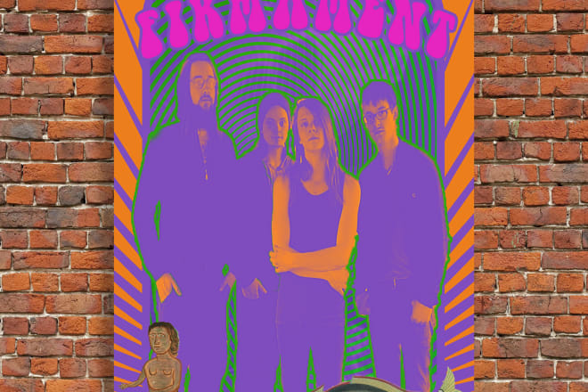 I will create a psychedelic poster or banner