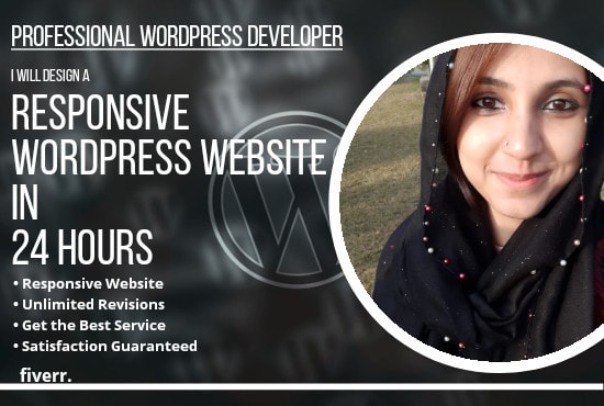 I will create a responsive wordpress website or blog in 24 hours