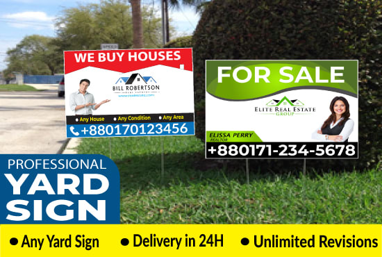 I will create amazing yard sign or any signage design in 24 hours