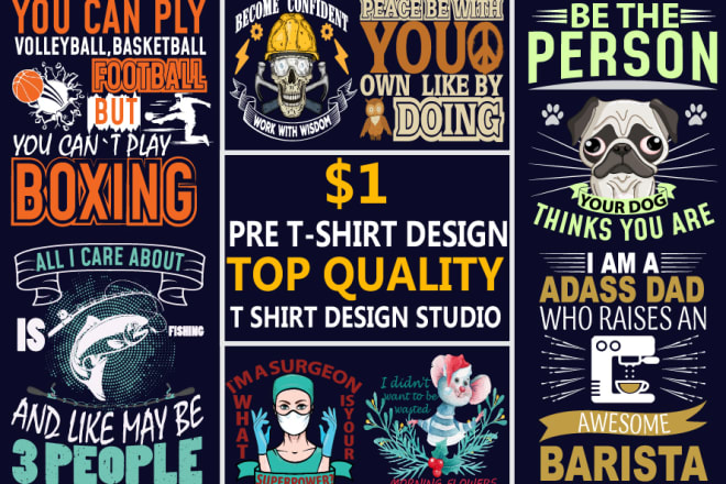 I will create an amazing custom t shirt design in bulk