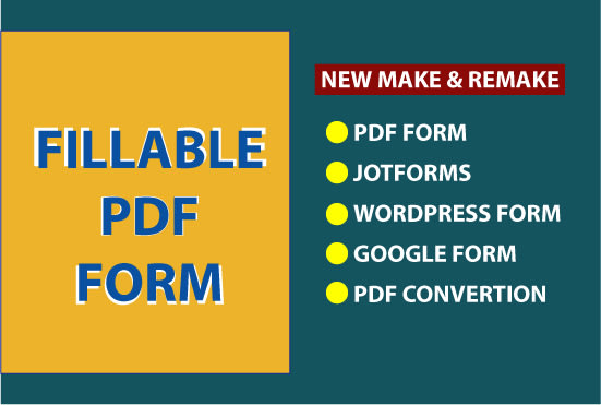 I will create an editable PDF form, fillable pdf form creation