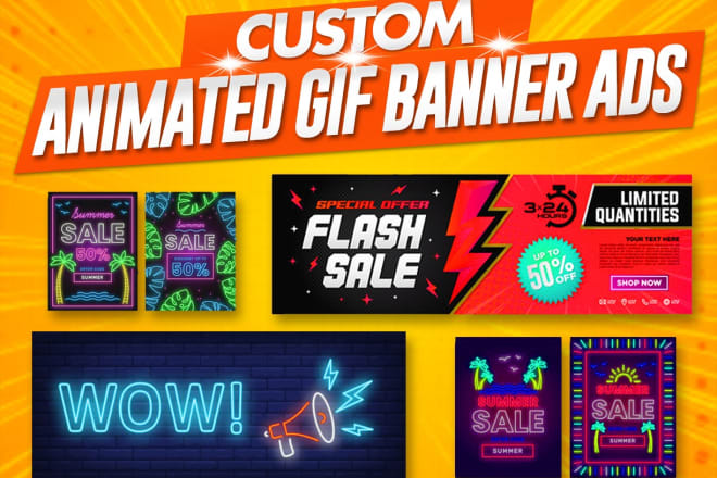 I will create animated gif banner, gif banner, and banner ads