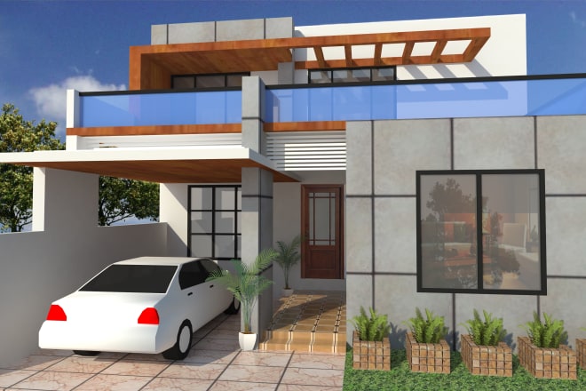 I will create architectural 3d rendering in sketchup