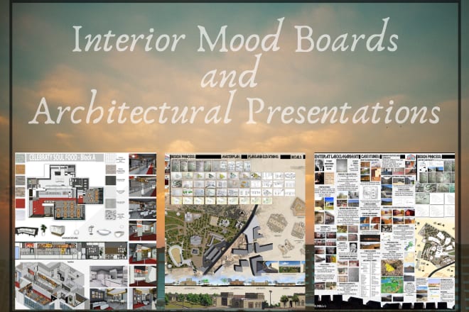 I will create architectural presentation and interior mood boards