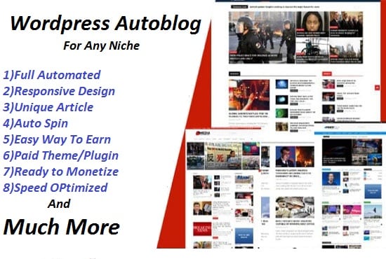 I will create autopilot automated website wordpress autoblog, auto blogging