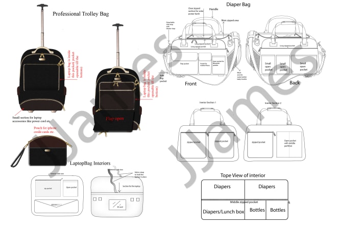 I will create bag or handbag designs and cad or cad for any product