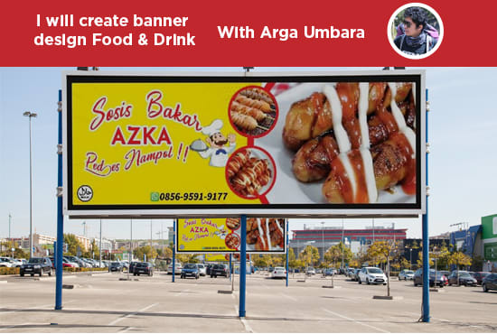 I will create banner design or billboard food and drink