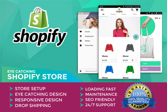 I will create branded dropshipping shopify store or shopify ecommerce website
