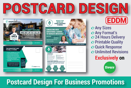I will create business promotional postcard design
