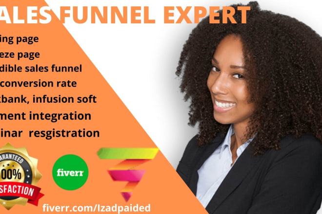 I will create click funnel sales funnel, mailchimp sales funnel for your business