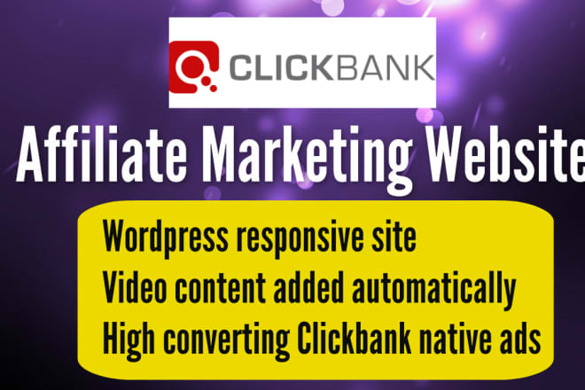 I will create clickbank affiliate website for passive profits