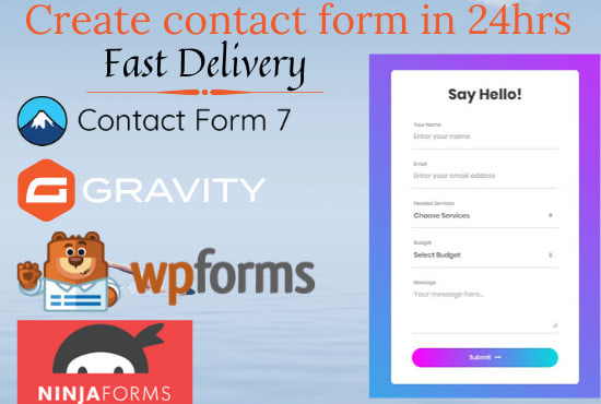 I will create contact form, gravity form, wp forms in 24hrs