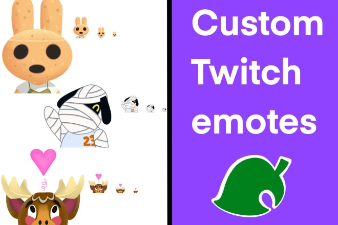 I will create custom animal crossing emotes or badges for your twitch channel