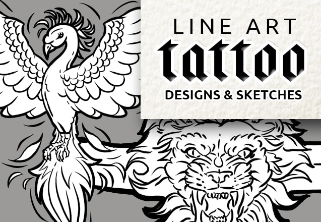 I will create custom lineart tattoo design