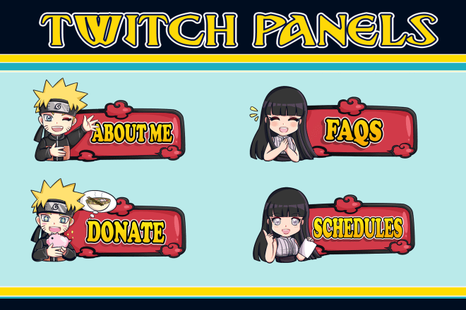 I will create custom panels for your twitch channel