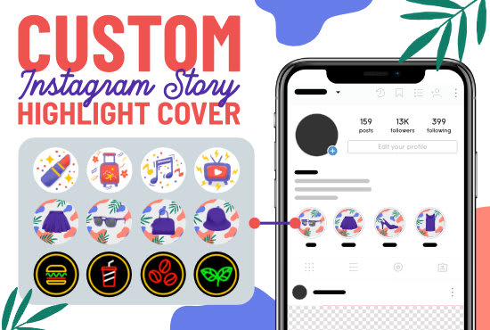 I will create customized icons for instagram story highlight cover