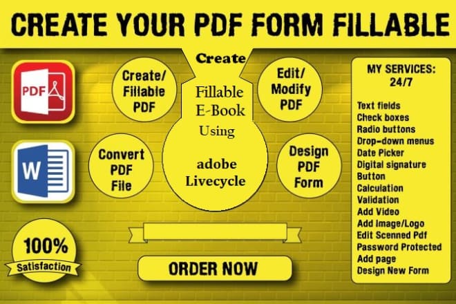 I will create dynamic PDF, ebook and fillable form