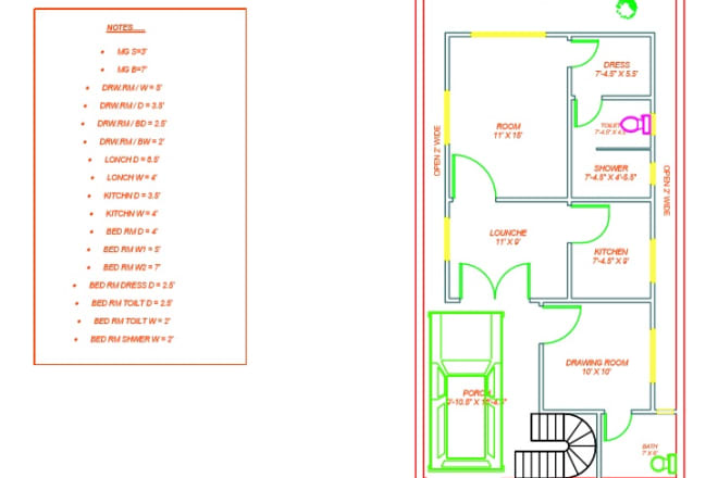I will create floor plan roof plan layout plan in auto cad 2d