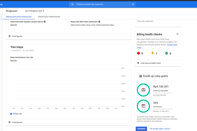 I will create for a google cloud account with balance trial 300 USD