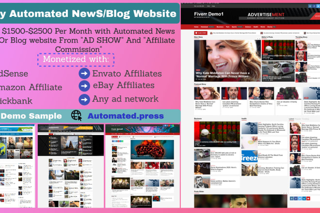 I will create fully automated news and blog website wordpress